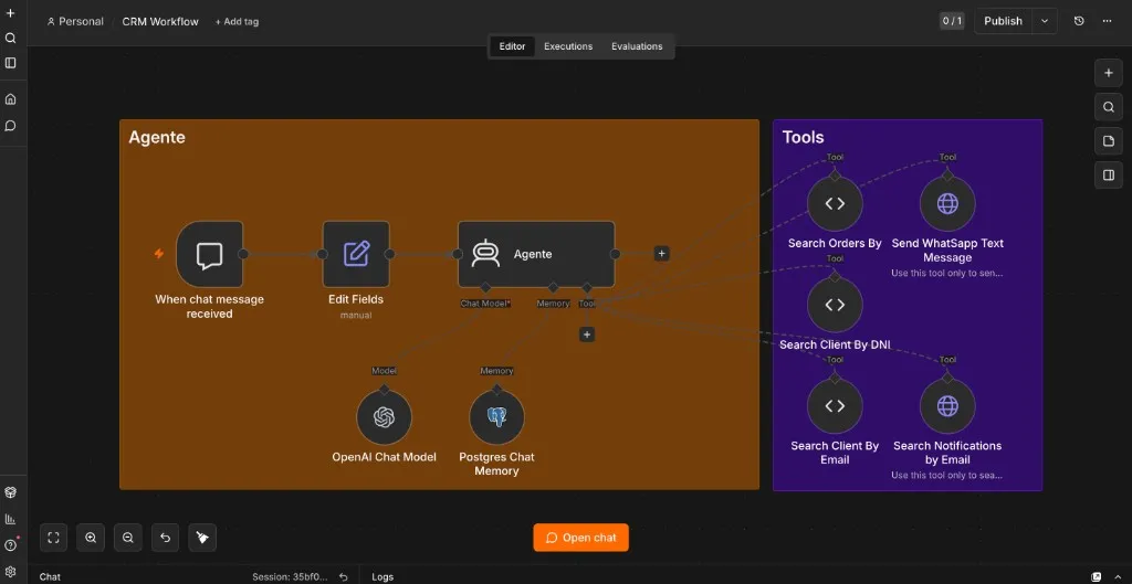 One Agent, Many APIs: Automating a CRM with n8n, Tools, and Memory