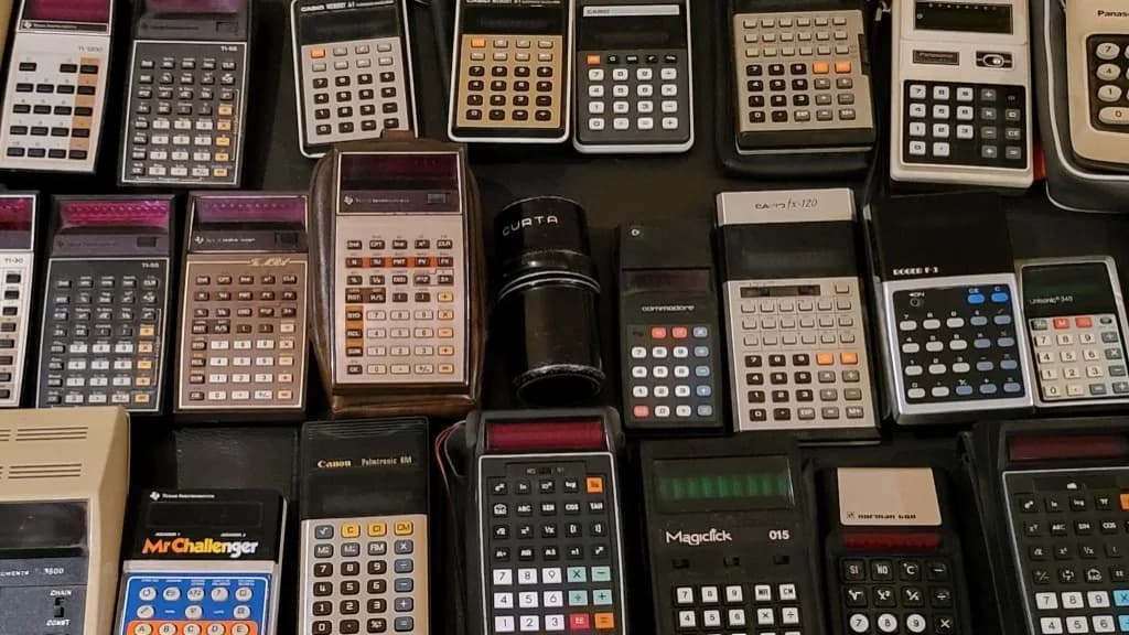 Math Before Apps: A Vintage Calculator Collection on One Table