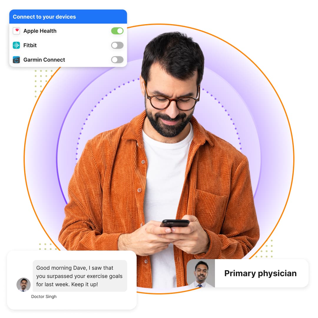 Member interacting with omnichannel care navigation on a mobile device — Pager Health AI-enabled care navigation and wellness platform