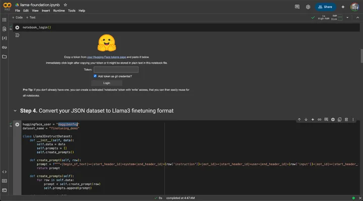 Google Colab notebook configuration